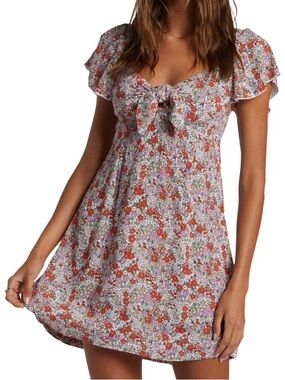 Roxy Tiger Lily Tie-Front Mini Dress